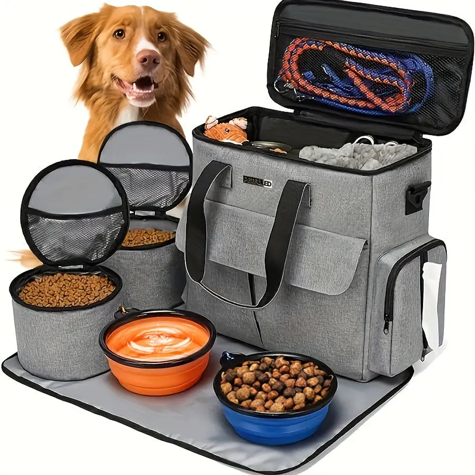 Pet Travel Bag Airline Approved with Bowls & Containers 3