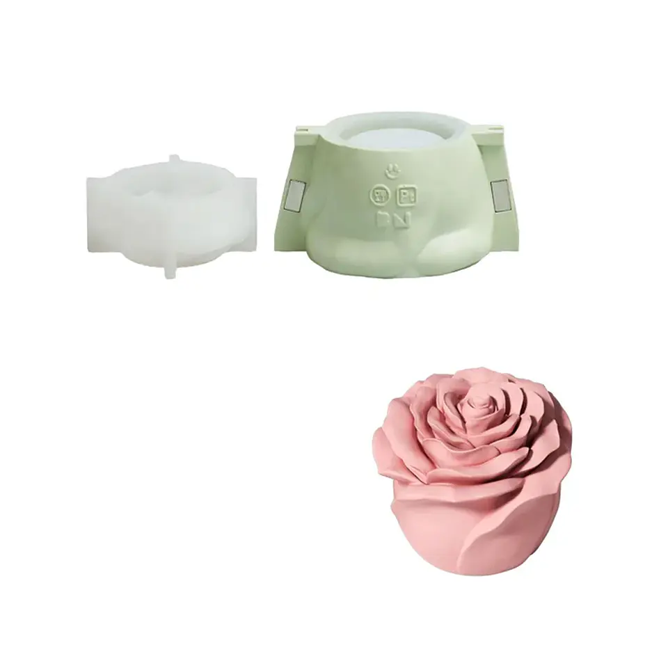 Molde Recipiente Rosa Eterna  1