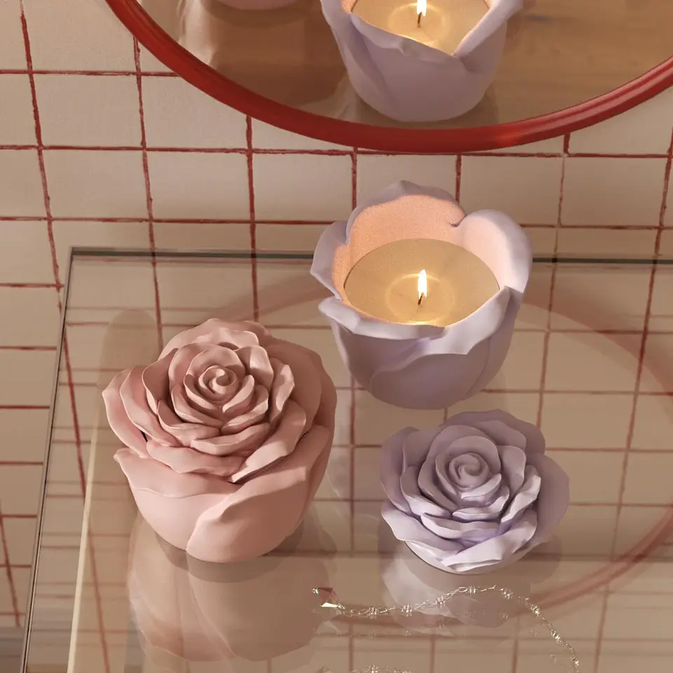 Molde Recipiente Rosa Eterna  4