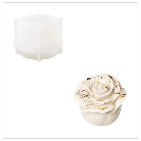 Molde Vela Rosa en Flor