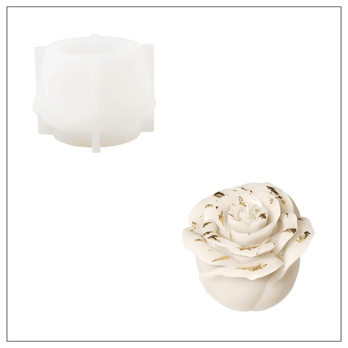 Molde Vela Rosa en Flor 2
