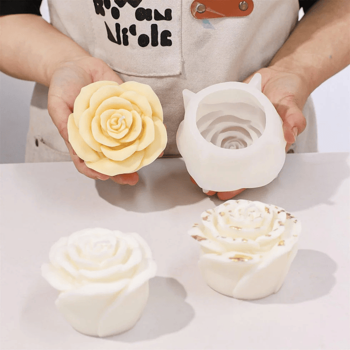 Molde Vela Rosa en Flor 6