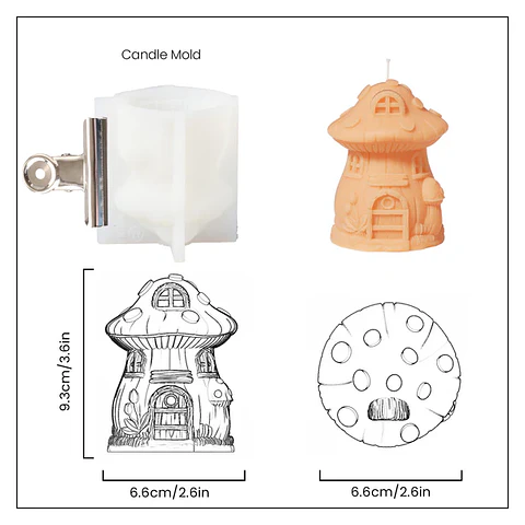 Molde Vela Casita de Hongo