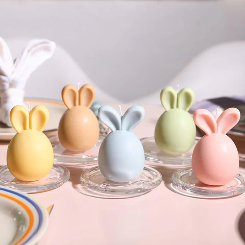 Molde Vela Huevo de Pascua Con Orejas