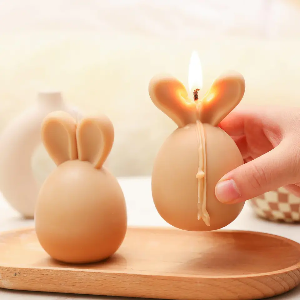 Molde Vela Huevo de Pascua Con Orejas 5