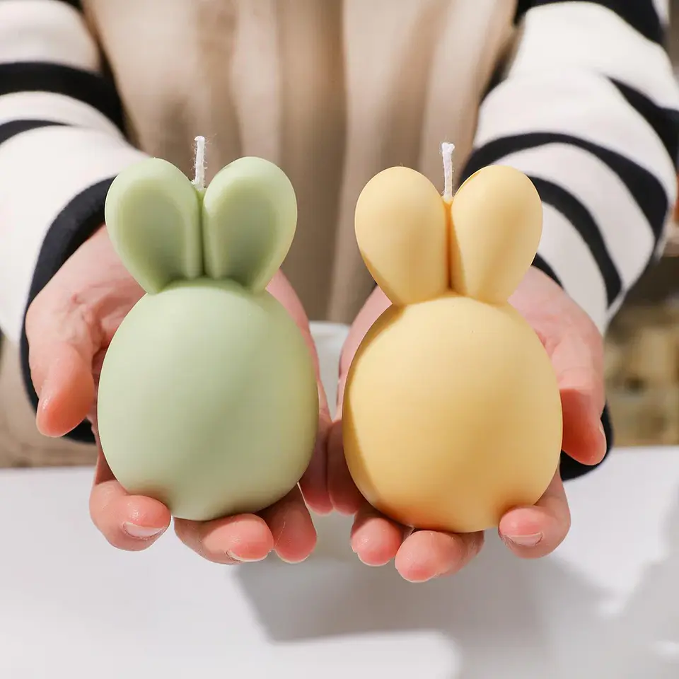Molde Vela Huevo de Pascua Con Orejas 6