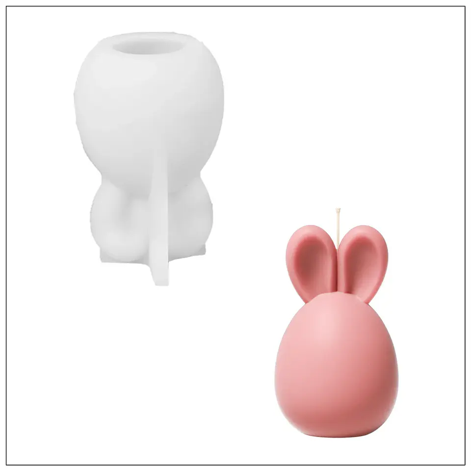 Molde Vela Huevo de Pascua Con Orejas 9