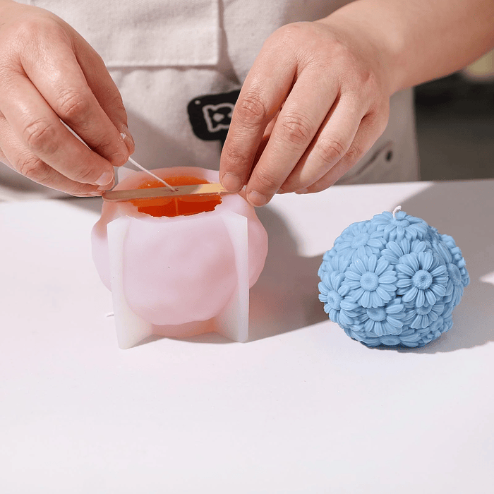 Molde Vela Orbes Florales 4