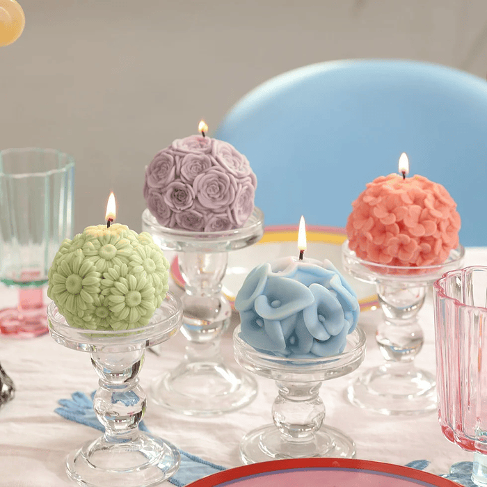 Molde Vela Orbes Florales 1