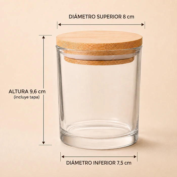 Recipiente De Vidrio con Tapa de Madera 300 ml 2