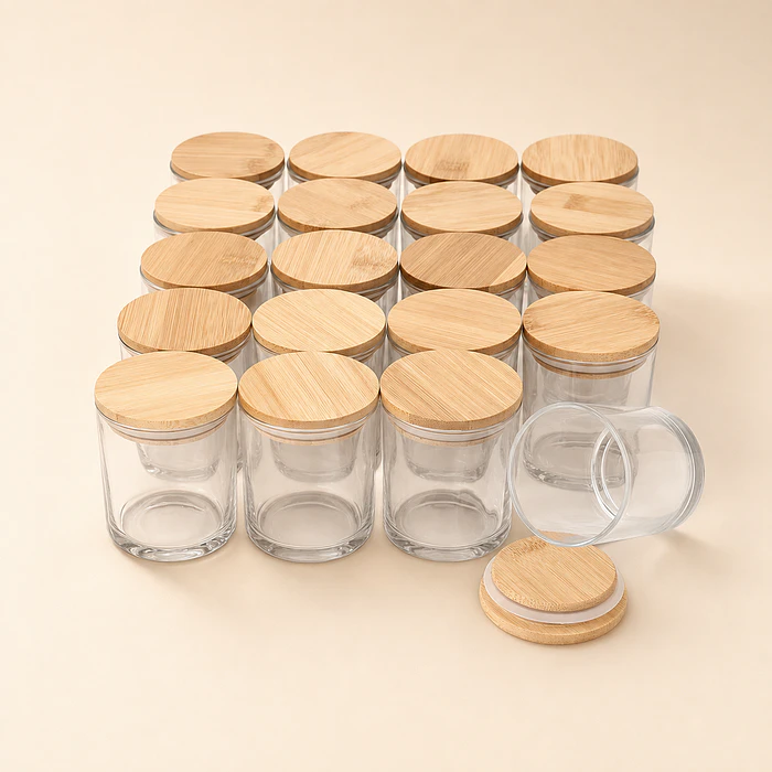 Recipiente De Vidrio con Tapa de Madera 300 ml 3