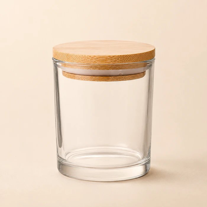 Recipiente De Vidrio con Tapa de Madera 300 ml 1