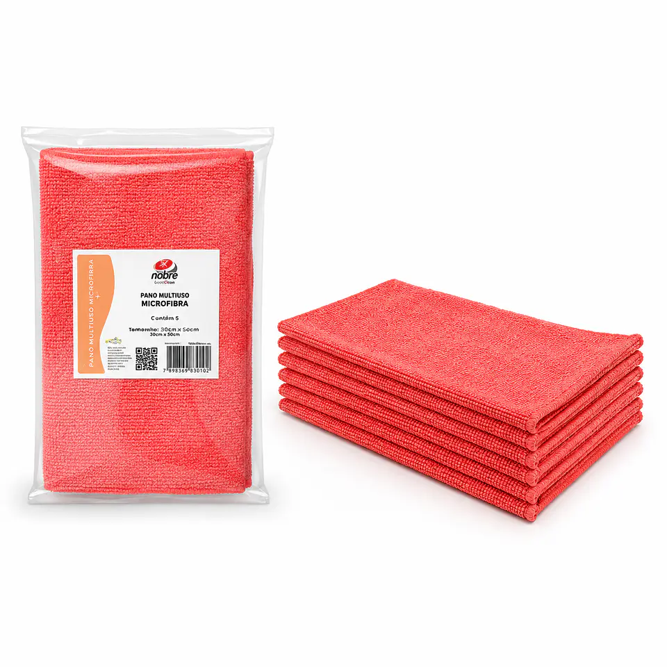 Pano Microfibra Vermelho  1