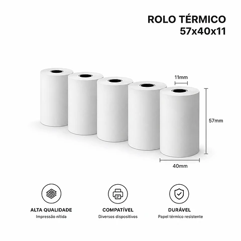 Rolos Térmicos 57x40x11 - 10 Rolos
