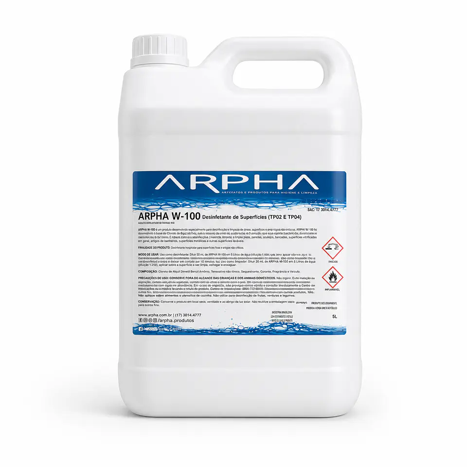 Desinfetante Superficies C/ alcool ARPHA W-100 - 5Lt 1