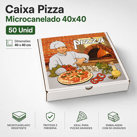 Caixa Pizza Microcanelado 40x40 50 Unid