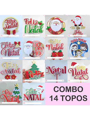 Arquivo Topo de Bolo Natal Combo 14 Modelos