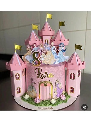 Arquivo Topo de Bolo Castelo Princesas Disney