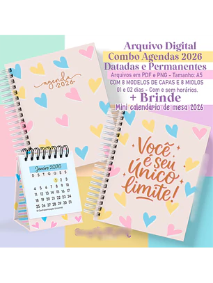 Arquivo Combo Agendas Colorful 2026