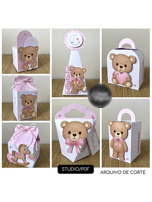 Arquivo de Corte  Chá de Bebê Ursinha Rosa 