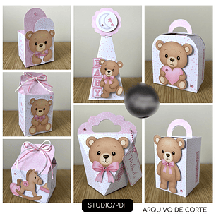 Arquivo de Corte  Chá de Bebê Ursinha Rosa 