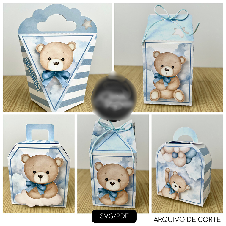 Arquivo De Corte Chá De Bebê Ursinho Azul  1