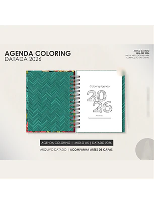 Arquivo Agenda Coloring Datada 2026 - Português