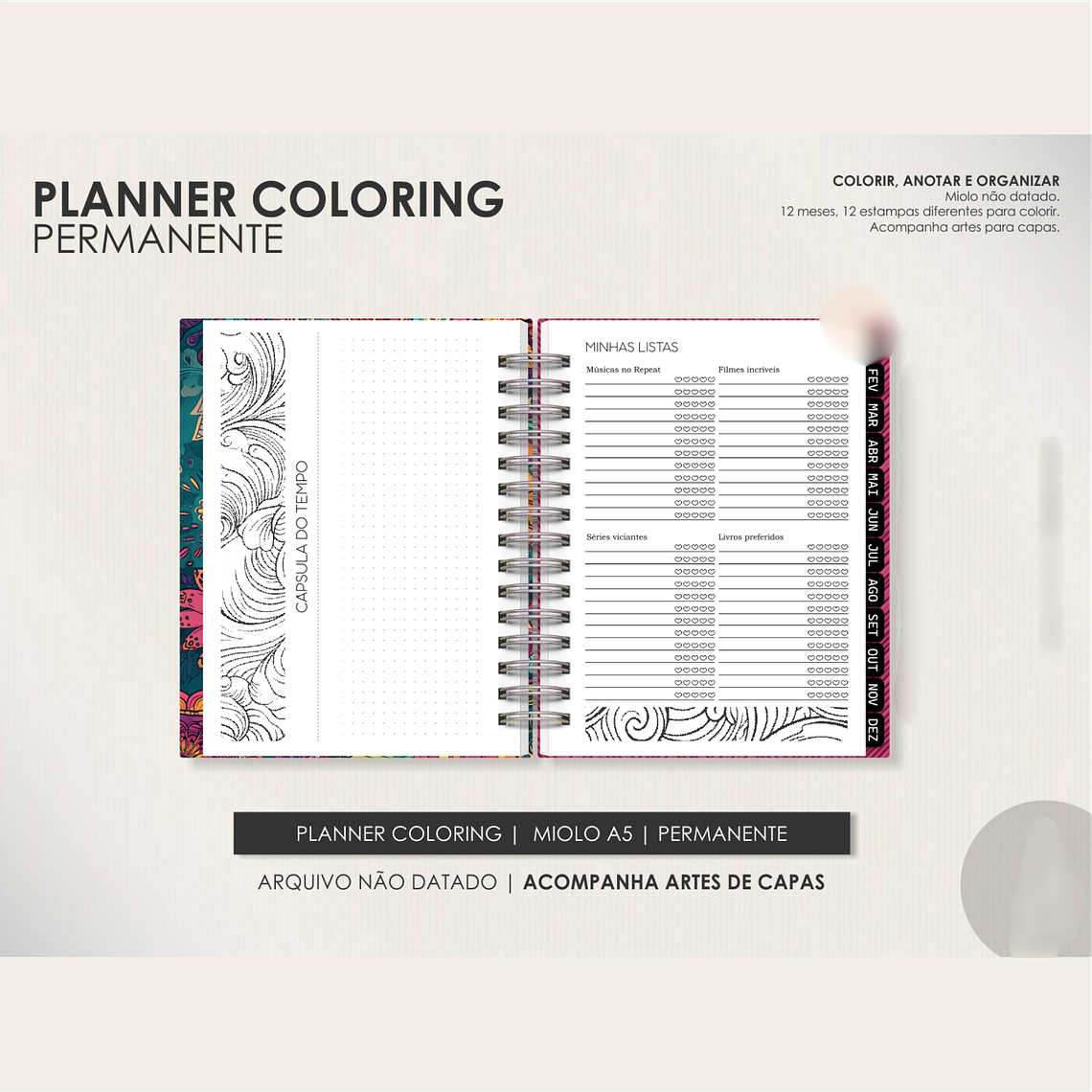 Arquivo Miolo Planner Coloring Permanente - Português 3
