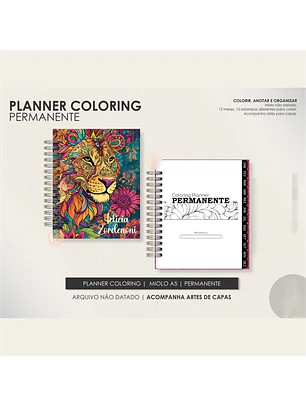 Arquivo Miolo Planner Coloring Permanente - Português
