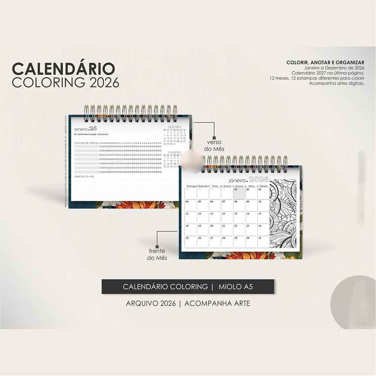 Arquivo Calendário Coloring 2026 1