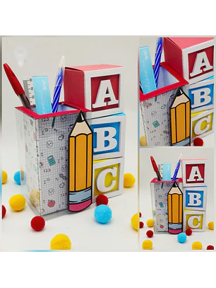 Arquivo Centro de Mesa Formatura ABC Porta Lápis 