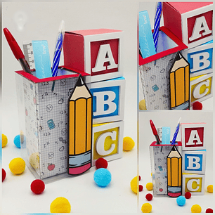 Arquivo Centro de Mesa Formatura ABC Porta Lápis 