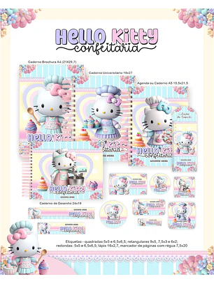 Arquivo Escolar Hello Kitty Confeitaria