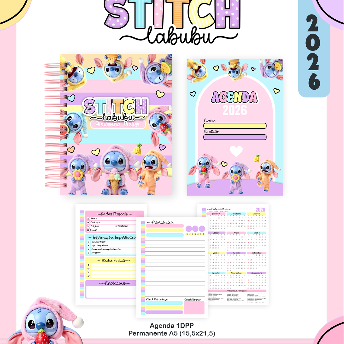 Arquivo Escolar Stitch Labubu 3