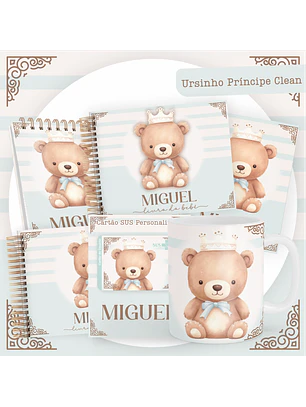 Arquivo Kit Encadernação Baby Completo – Ursinho Príncipe Clean