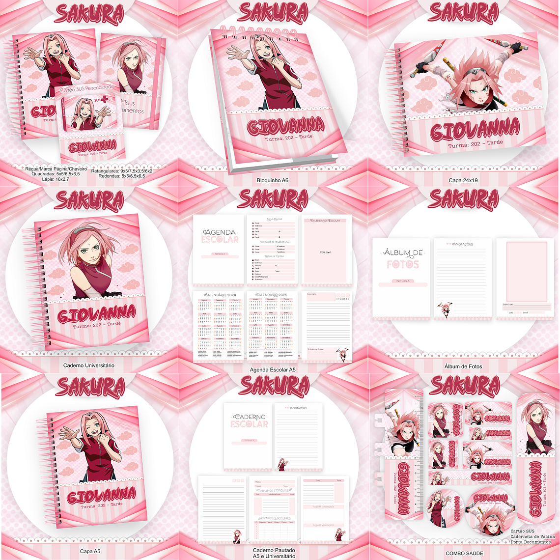 Arquivo Encadernação Kit Escolar Sakura  1