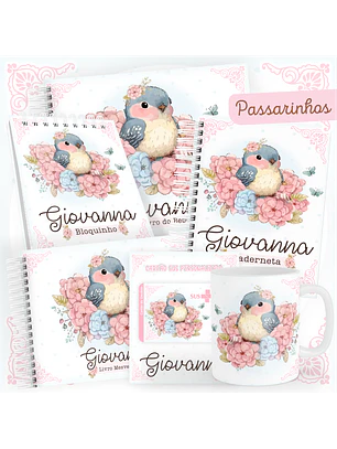 Arquivo Kit Encadernação Baby Completo - Passarinhos