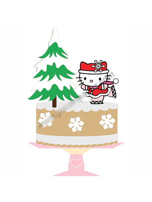 Arquivo Topo de Bolo Natal Hello Kitty