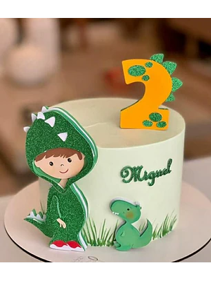 Arquivo topo de bolo Dino Boy Cute 