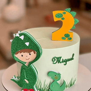 Arquivo topo de bolo Dino Boy Cute 