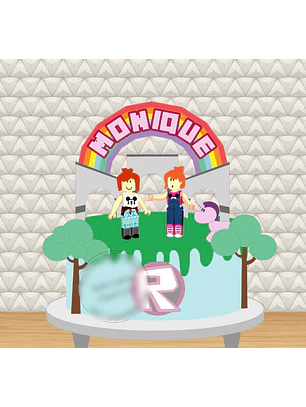 Arquivo topo de bolo Jogo Roblox Feminino
