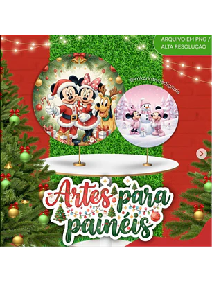 PACK ARTE PAINÉIS MICKEY E MINNIE NATAL