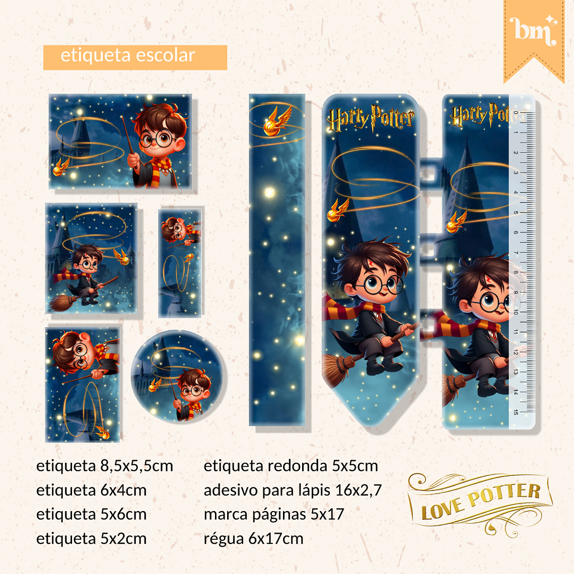 Arquivo Kit Etiqueta Escolar Harry Potter  1