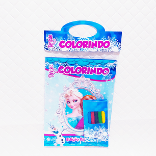 Arquivo Kit Revista de Colorir + Caixinha Giz de Cera - Frozen