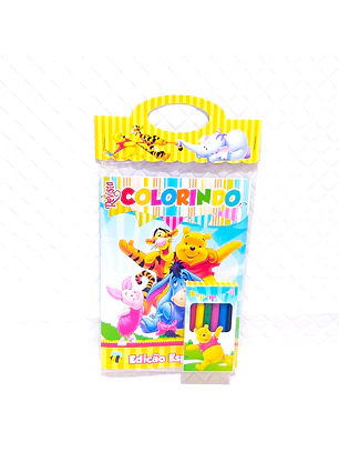 Arquivo Kit Revista de Colorir + Caixinha Giz de Cera - Ursinho Pooh