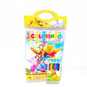 Arquivo Kit Revista de Colorir + Caixinha Giz de Cera - Ursinho Pooh