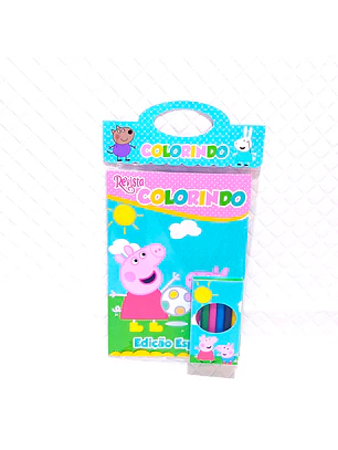 Arquivo Kit Revista de Colorir + Caixinha Giz de Cera - Pepa Pig