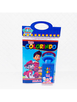 Arquivo Kit Revista de Colorir + Caixinha Giz de Cera - Patrulha Canina