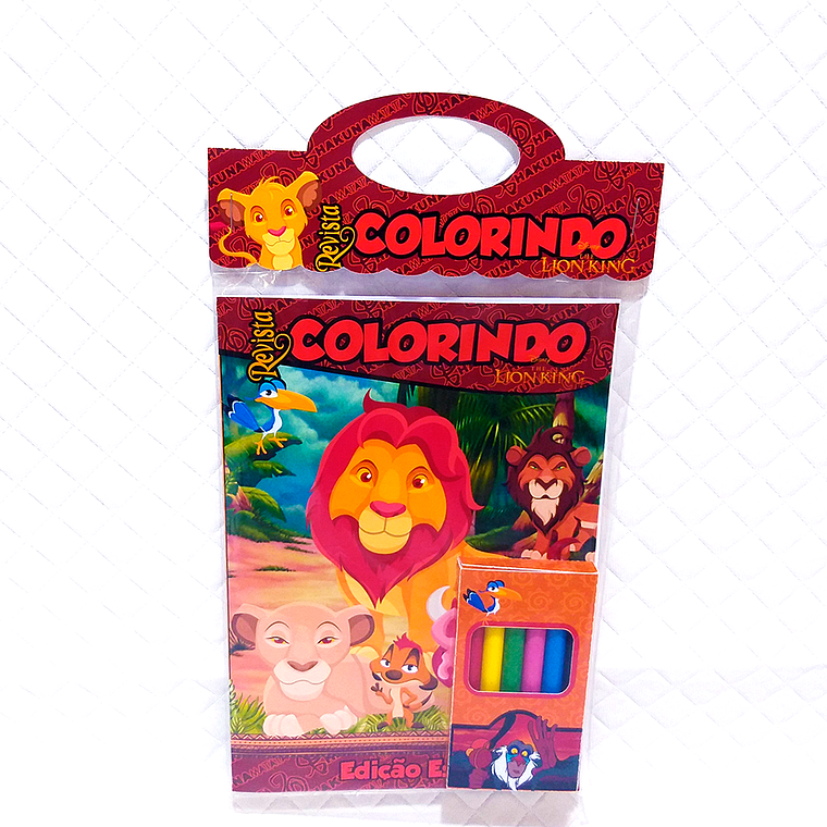 Arquivo Kit Revista de Colorir + Caixinha Giz de Cera - O Rei Leão 1