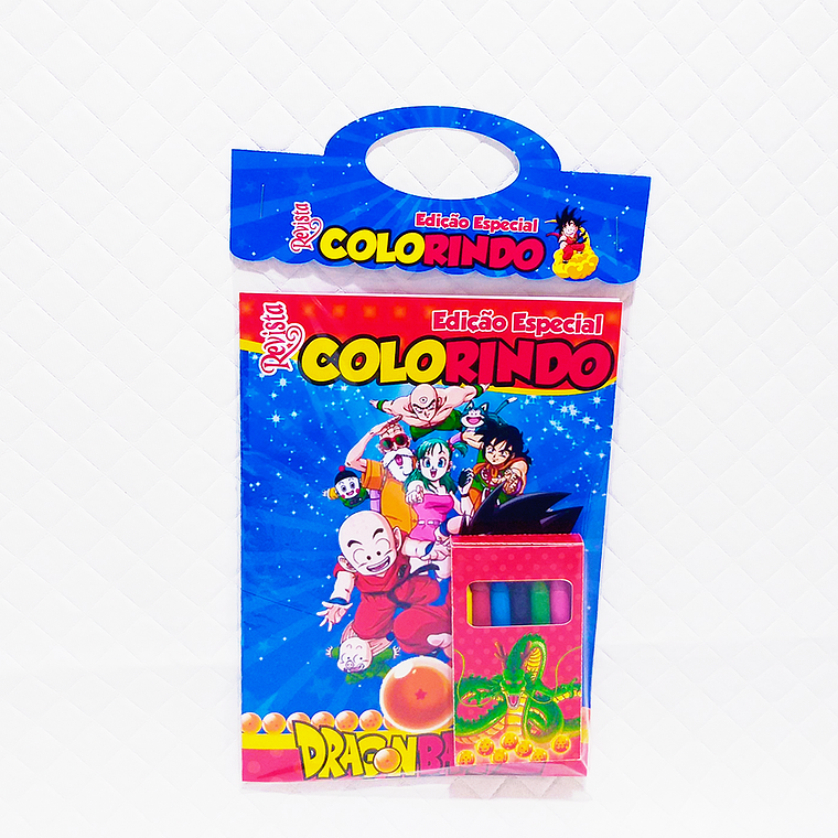 Arquivo Kit Revista de Colorir + Caixinha Giz de Cera - Dragon Ball 1